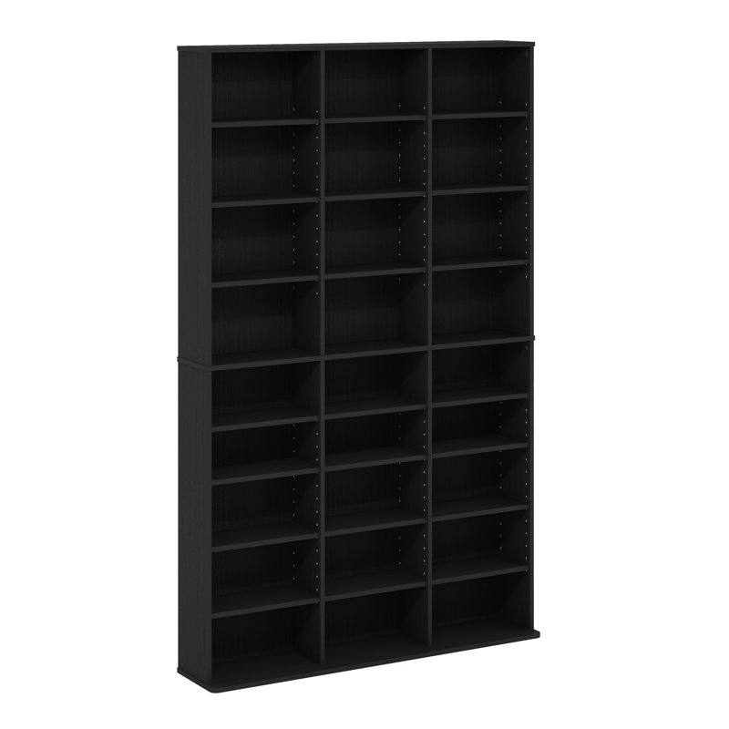 Ebern Designs 24-Shelf Multimedia Media Storage Tower Rack with